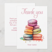 Kleurrijke heldere macaroon waterverf vrijgezellen bedankkaart (Voorkant / Achterkant)