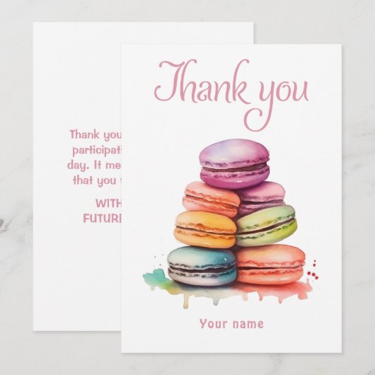 Kleurrijke heldere macaroon waterverf vrijgezellen bedankkaart (Voorkant / Achterkant)