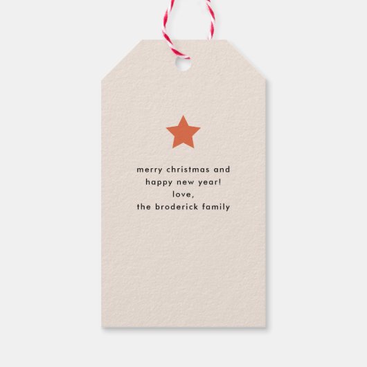 Kleurrijke Heldere Moderne Vrolijke Kerstmis Cadeaulabel (Achterkant)