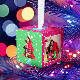Kleurrijke heldere neon fa la kerst foto decoratie