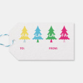 Kleurrijke Heldere Neon Fa La Kerstboom Cadeaulabel (Achterkant Horizontaal)