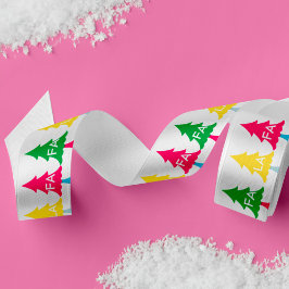 Kleurrijke Heldere Neon Fa La Kerstboom Satijnen Lint