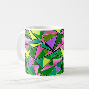 Kleurrijke heldere neon geometrische patroon koffiemok