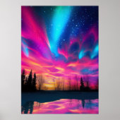 Kleurrijke Heldere Noorderlicht Muur Print (Voorkant)