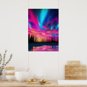 Kleurrijke Heldere Noorderlicht Muur Print (Keuken)