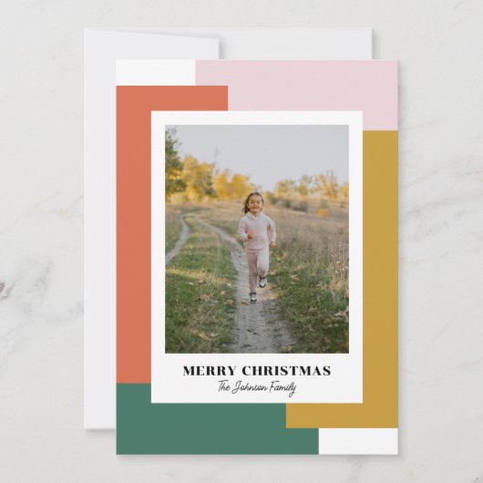 Kleurrijke heldere nostalgische feestdagenkaart (Voorkant)