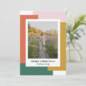 Kleurrijke heldere nostalgische feestdagenkaart (Staand voorkant)