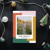 Kleurrijke heldere nostalgische feestdagenkaart