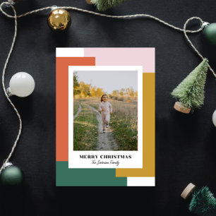 Kleurrijke heldere nostalgische feestdagenkaart