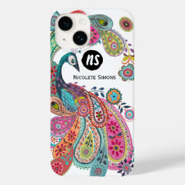 Kleurrijke heldere pauw bloemmotief | Iphone Hoesj Case-Mate iPhone 14 Hoesje
