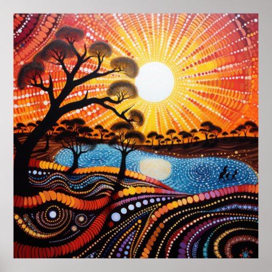 Kleurrijke heldere psychedelische Abstracte muurpr Poster (Voorkant)