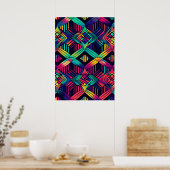 Kleurrijke heldere psychedelische Abstracte muurpr Poster (Keuken)