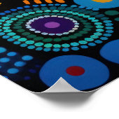 Kleurrijke heldere psychedelische Abstracte muurpr Poster (Hoek)