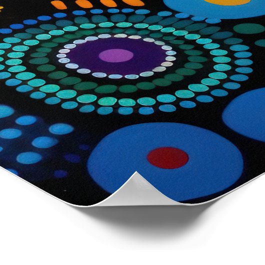 Kleurrijke heldere psychedelische Abstracte muurpr Poster (Hoek)