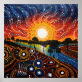 Kleurrijke heldere psychedelische Abstracte muurpr Poster (Voorkant)