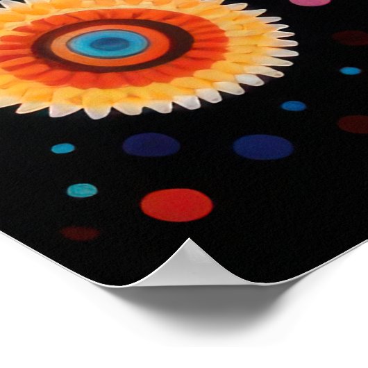 Kleurrijke heldere psychedelische BOHO Abstract Poster (Hoek)