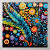 Kleurrijke heldere psychedelische BOHO Abstract Poster (Voorkant)