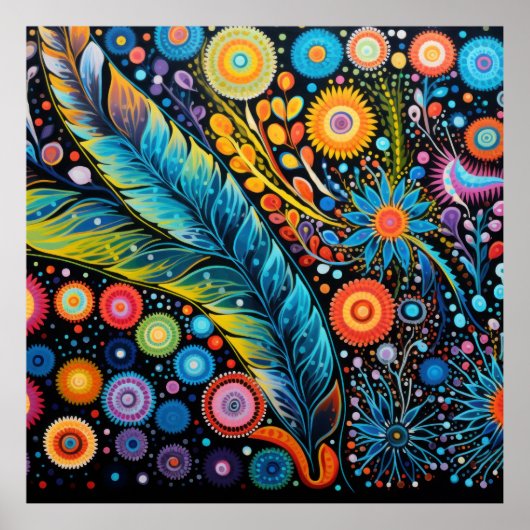Kleurrijke heldere psychedelische BOHO Abstract Poster (Voorkant)