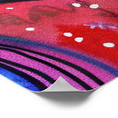 Kleurrijke Heldere Psychedelische Kattenmuur Print (Hoek)