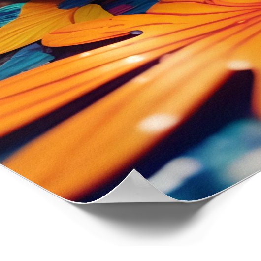 Kleurrijke heldere psychedelische kikker muurprint poster (Hoek)