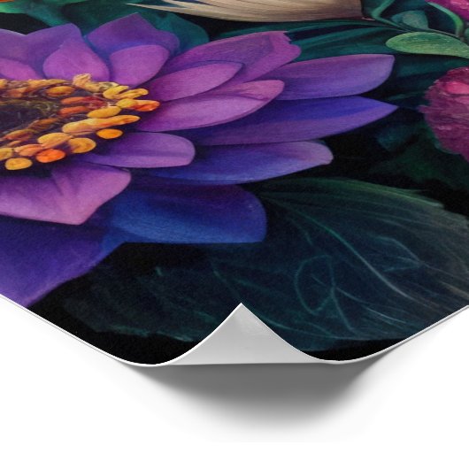 Kleurrijke Heldere Psychedelische Maanlicht Muur P Poster (Hoek)