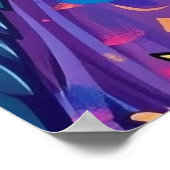 Kleurrijke heldere psychedelische onkruidmuurprint poster (Hoek)