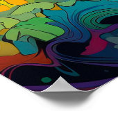 Kleurrijke heldere psychedelische Trippy Lady Wall Poster (Hoek)