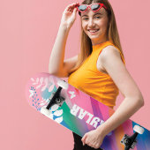 Kleurrijke Heldere Rainbow Pride Patroon Bloemenro Persoonlijk Skateboard