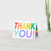 Kleurrijke heldere regenboog bedankkaart (Voorkant)