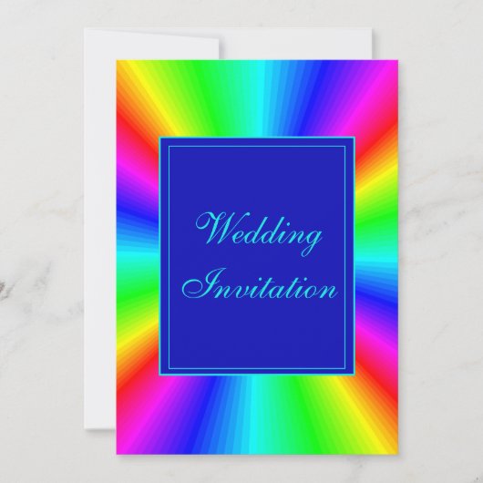 Kleurrijke heldere regenboog bruiloft kaart (Voorkant)