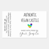 Kleurrijke heldere regenboog hart zeep labels (Voorkant)