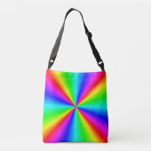Kleurrijke, heldere regenboog op maat crossbody tas (Achterkant)