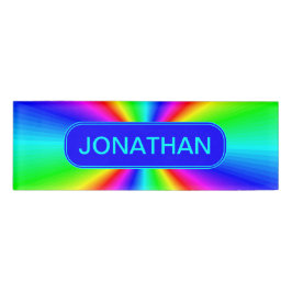 Kleurrijke, heldere regenboog op maat naambadge