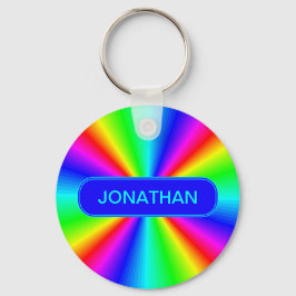 Kleurrijke, heldere regenboog op maat sleutelhanger