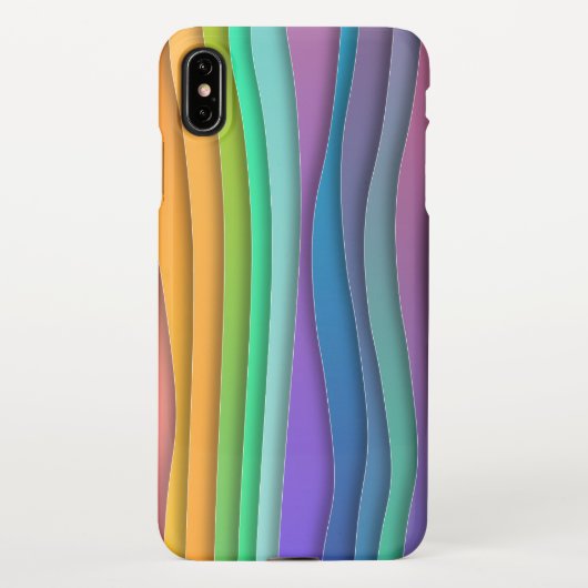 Kleurrijke heldere regenboog strepen patroon iPhone hoesje (Achterkant)