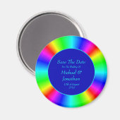 Kleurrijke, heldere regenboogbruiloft bespaart de  magneet (Voorkant / Achterkant)