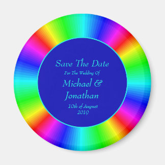 Kleurrijke, heldere regenboogbruiloft bespaart de  magneet