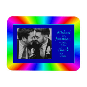 Kleurrijke, heldere regenboogbruiloft Hartelijk da Magneet