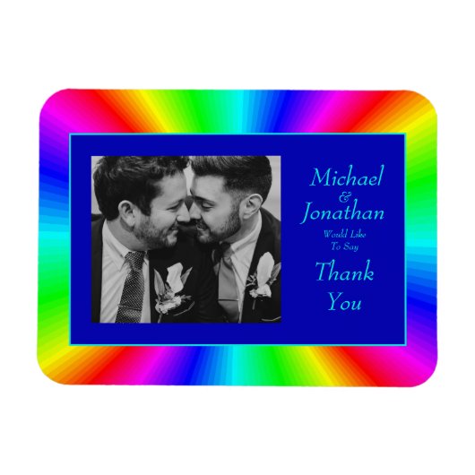 Kleurrijke, heldere regenboogbruiloft Hartelijk da Magneet (Horizontaal)