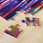 Kleurrijke, heldere regenbooglinten Jigzaag Puzzle Legpuzzel (Zijkant)