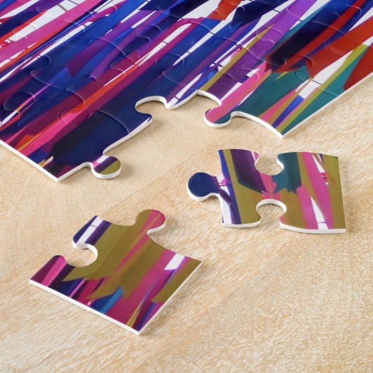 Kleurrijke, heldere regenbooglinten Jigzaag Puzzle Legpuzzel (Zijkant)