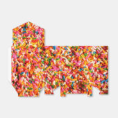 Kleurrijke heldere regenboogsprinkles bedankdoosjes (Uitgevouwen)