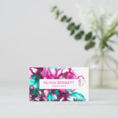 Kleurrijke, heldere, roze, Abstracte marmerkunst Visitekaartje (Staand voorkant)