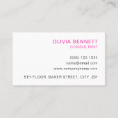 Kleurrijke, heldere, roze, Abstracte marmerkunst Visitekaartje (Achterkant)