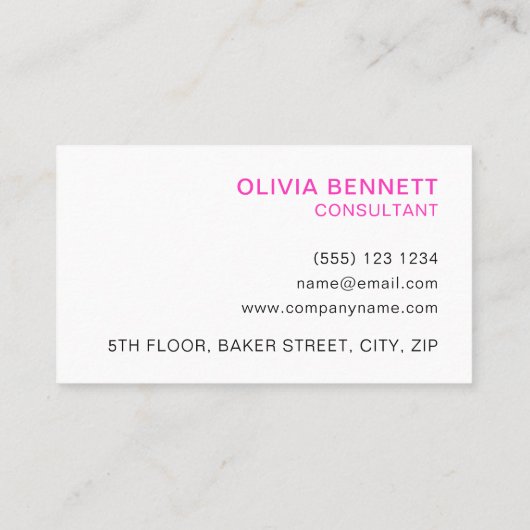 Kleurrijke, heldere, roze, Abstracte marmerkunst Visitekaartje (Achterkant)