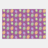 Kleurrijke Heldere Spinning Dreidels Paarse Chanoe Inpakpapier Vel (Voorkant 3)