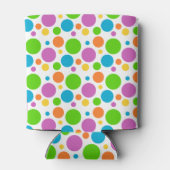 Kleurrijke, heldere Stippen Patroon Roze Aangepast Blikjeskoeler (Achterkant)