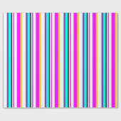 Kleurrijke heldere strepen geometrisch cadeaupapier (Vlak)