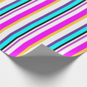 Kleurrijke heldere strepen geometrisch cadeaupapier (Hoek)