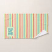 Kleurrijke, heldere strepen, moderne monogrammen bad handdoek (Handdoek)